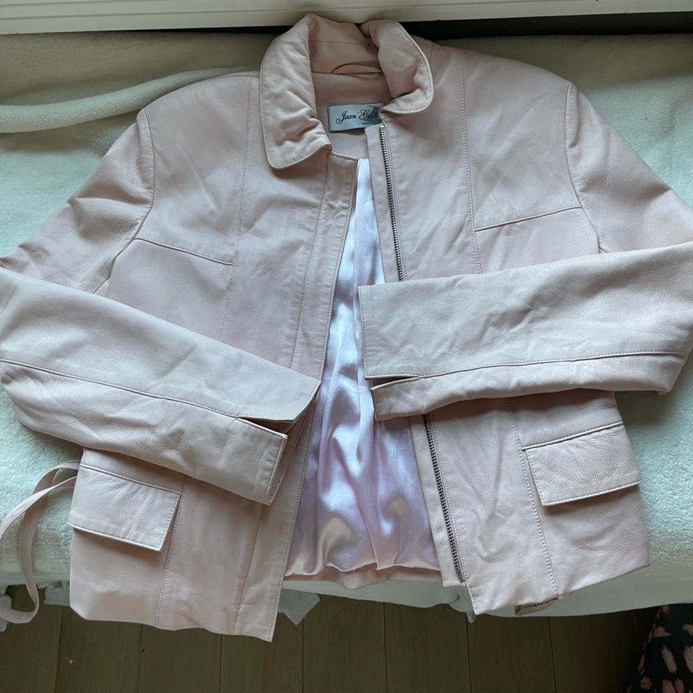 ONE OF A KIND 1950s UK Jean Guise vintage leather jacket soft pink, 0 US 2 UK